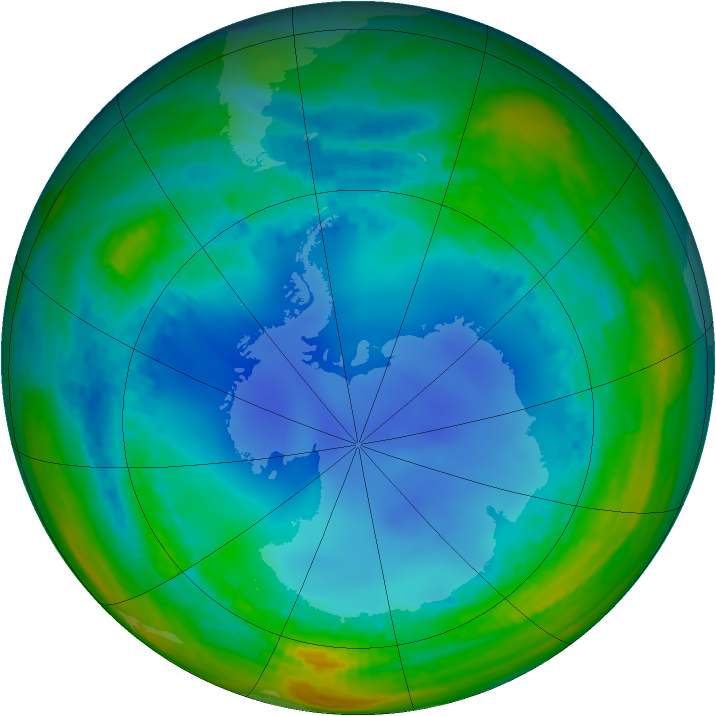 Antarctic ozone map for 28 July 2003